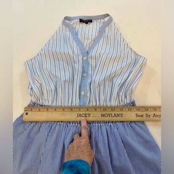 Central Park West Blue and White Striped Mini Dress - Picture 7 of 7